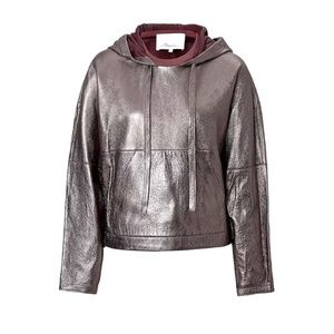 3.1 Philip Lim Metallic Leather Hoodie. Burgundy/bronze size 2. Never worn